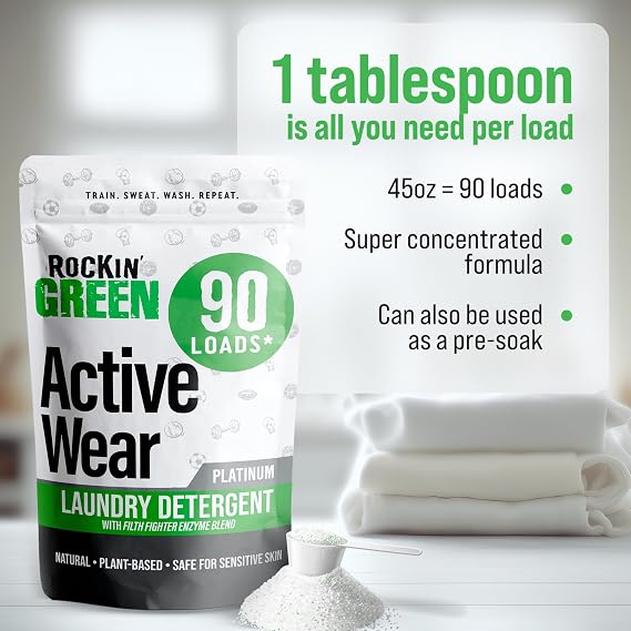 Rockin' Green Activewear 90 Loads 90 Loads Bundle With Classic Rock Smashing Watermelons 90 Load | All-Natural and Eco-Friendly | Non-Toxic and Safe for Sensitive Skin | Vegan and Biodegradable