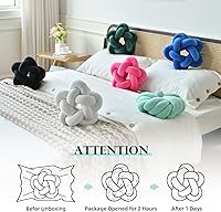 Vista 3 de Almohada de felpa con nudo hecha a mano, almohada de estrella anudada suave para sofá, cojín lumbar, cojín de estrella de relleno para el hogar