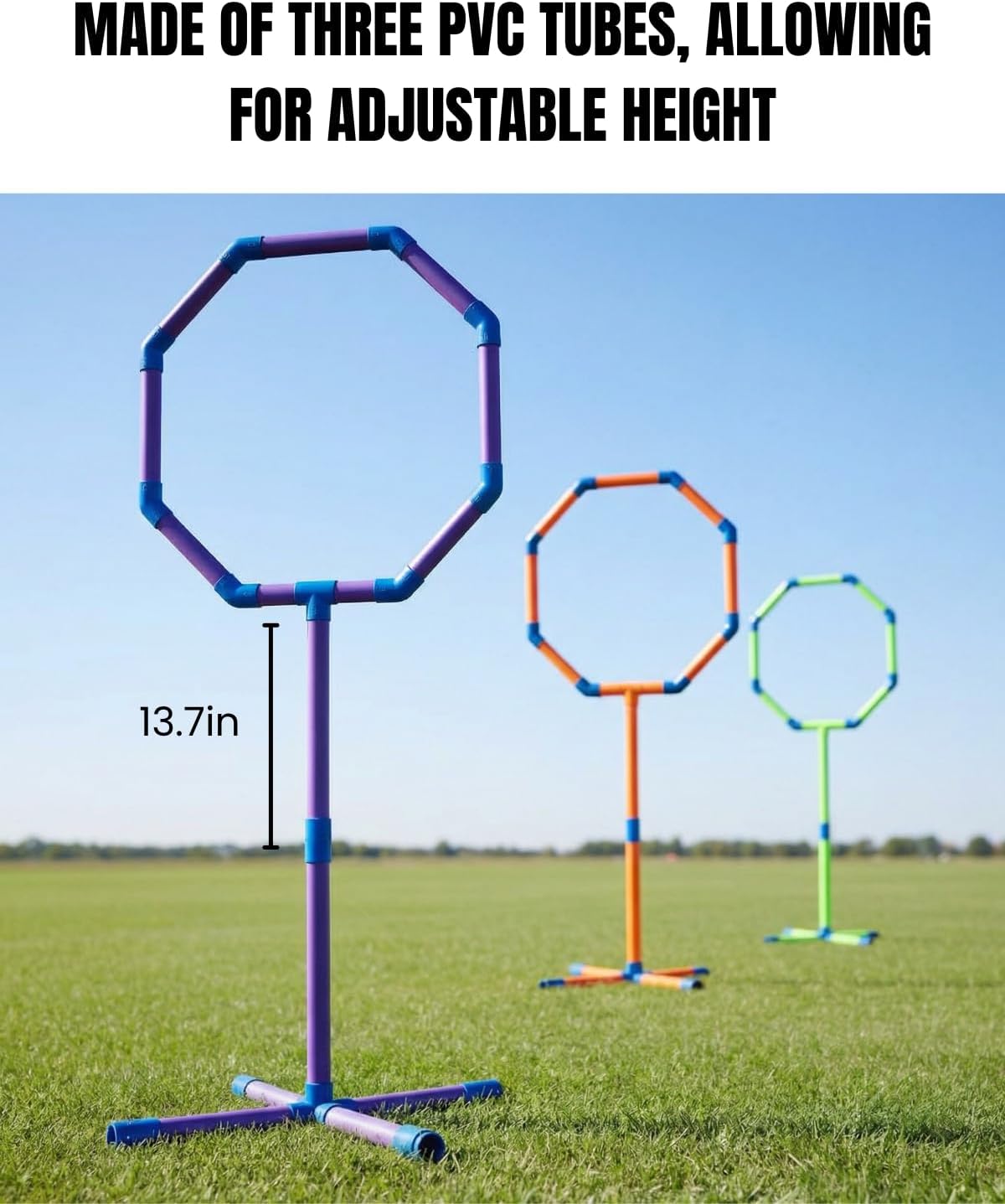 6-in-1 Drone Obstacle Course Kit with Carry Bag - 6 Shapes Multi-Configuration FPV Racing Gates, Wind-Resistant Ground Stakes, Training Set for RC Quads & Micro Drones (3-Size Set)