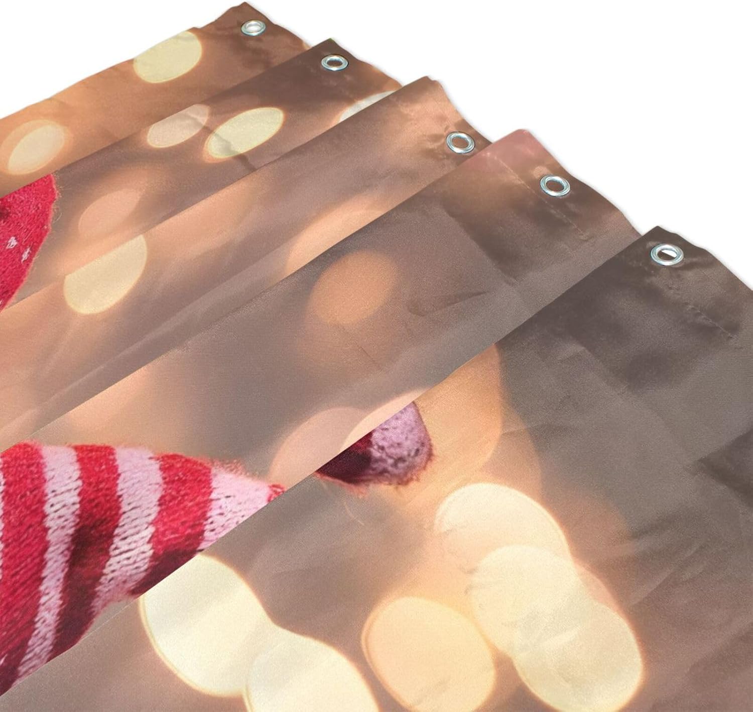 xigua Valentine's Day Cute Gnome Bath Curtain Rugs Sets 2 Pcs,Bathroom Theme Set (60X72in) with Shower Curtain and Non-Slip Carpet -12 Hooks