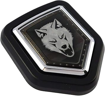 Chechnya Chechen wolf flag Car Truck Black Shield Grill Badge chrome emblem 2.6" x 3.1"