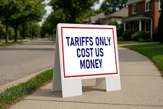 Tariffs Only Cost Us Money Blue Red Folding Coroplast A-Frame with Double-Sided 23in x23in