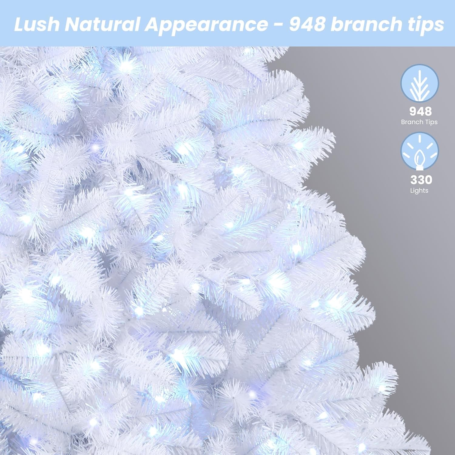 Examples of tree light modes: off, monochromatic, multicolor