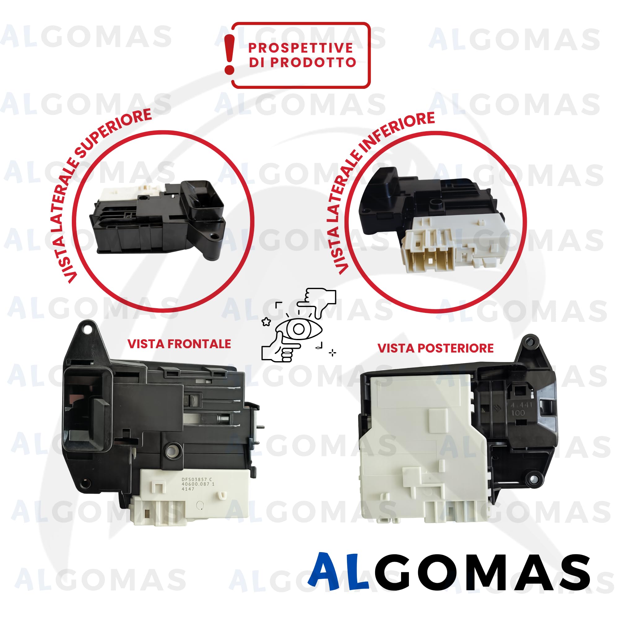 Blocco Porta Serratura Per Lavatrice LG - Ricambio EBF61315801 - Compatibile Con Modelli F1069, F14j62, F14j71, F14j82 E Altri - 4