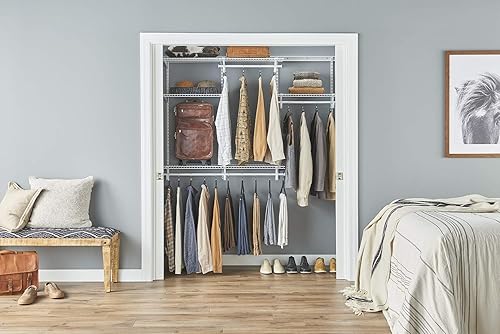 Miniatura 3 de ClosetMaid ShelfTrack - Sistema organizador de armario de alambre ajustable de 4 a 6 pies blanco y estante 2087 de 2 pies a 4 pies kit organizador