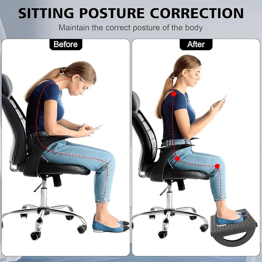 Poggiapiedi Ergonomico Regolabile Con Massaggio - Per Ufficio, Casa E Viaggi - Foto 4