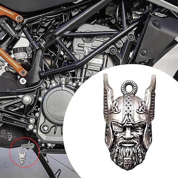 Guardian Bell for Motorbikes, Viking God Odin Guardian Bell, Motorcycle Good Luck Charm with Hanger for Motorcycle Riders and Biker Protection Pendant