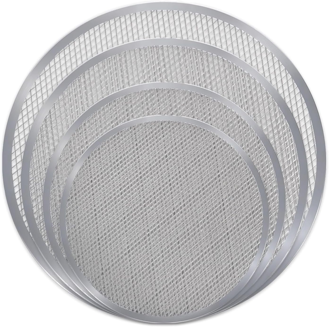 Professional Aluminum Alloy Pizza Baking Tray with Meshes Bottom Seamless Pizza Cooking Sheet Kitchen Tool Continuous Aluminum Alloy Pan