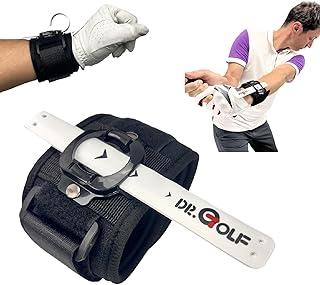 Dr. Golf Swing Trainer Aid - Golf Training Wristband for Chipping & Pitching, Corrects Wrist Hinge & Angle, Swing Analyzer for Beginners & Adults, Portable & Easy to Use Practice Tool