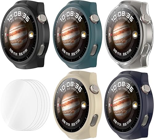 Funda diseñada para Huawei Watch 4 Pro Protector de pantalla con vidrio templado TenCloud Bumper Funda protectora Accesorios compatibles con Huawei Funda diseñada para Huawei Watch 4 Pro Protector de pantalla con vidrio templado TenCloud Bumper Funda protectora Accesorios compatibles con Huawei