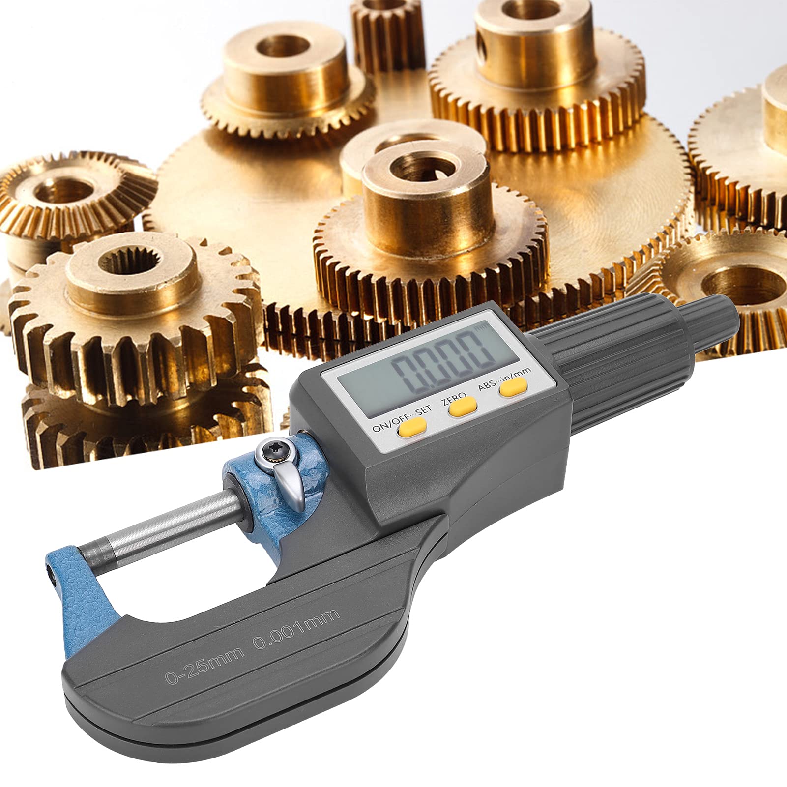 Digitales Mikrometer, LCD-Display, hochpräzises Messwerkzeug mit Feinabstimmungsratsche für Wandstärkenmessung, professionelle Hartmetallsonde, ergonomisches Design, 0,25 m