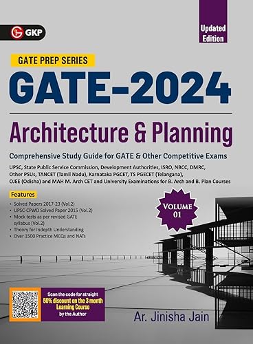 GATE 2024 : Architecture &amp; Planning Vol 1 - Guide by Ar. Jinisha Jain
