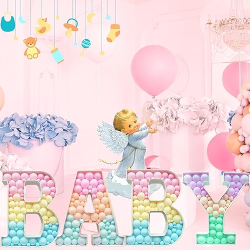 Miniatura 3 de Elnsivo Letras de mosaico para globos, marco de globo de letras de marquesina de 3 pies, tablero de espuma precortada de marquesina gigante para