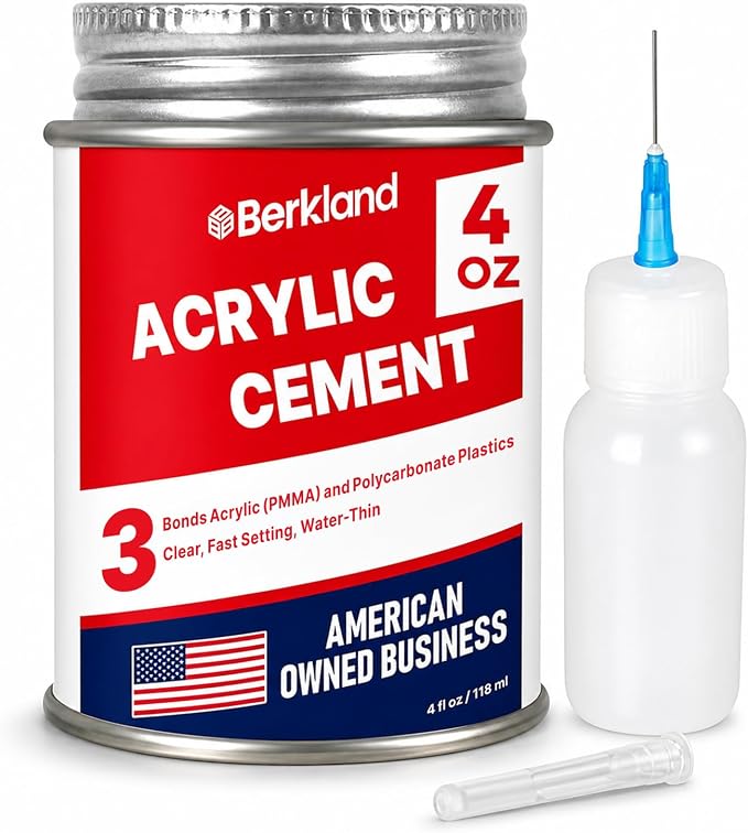 Berkland Acrylic Bonding Cement, 4 oz with Applicator Bottle