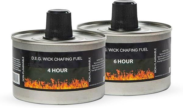 We Can Source It Ltd - Pack of 1 Chafing Fuel Cans - 4 Hour Burn, Non-Flammable Liquid Wick Fuel - Safe, Re-Lightable, Cool-Touch Cans for Bain Maries, Chafing Dishes, Buffets & Catering Events