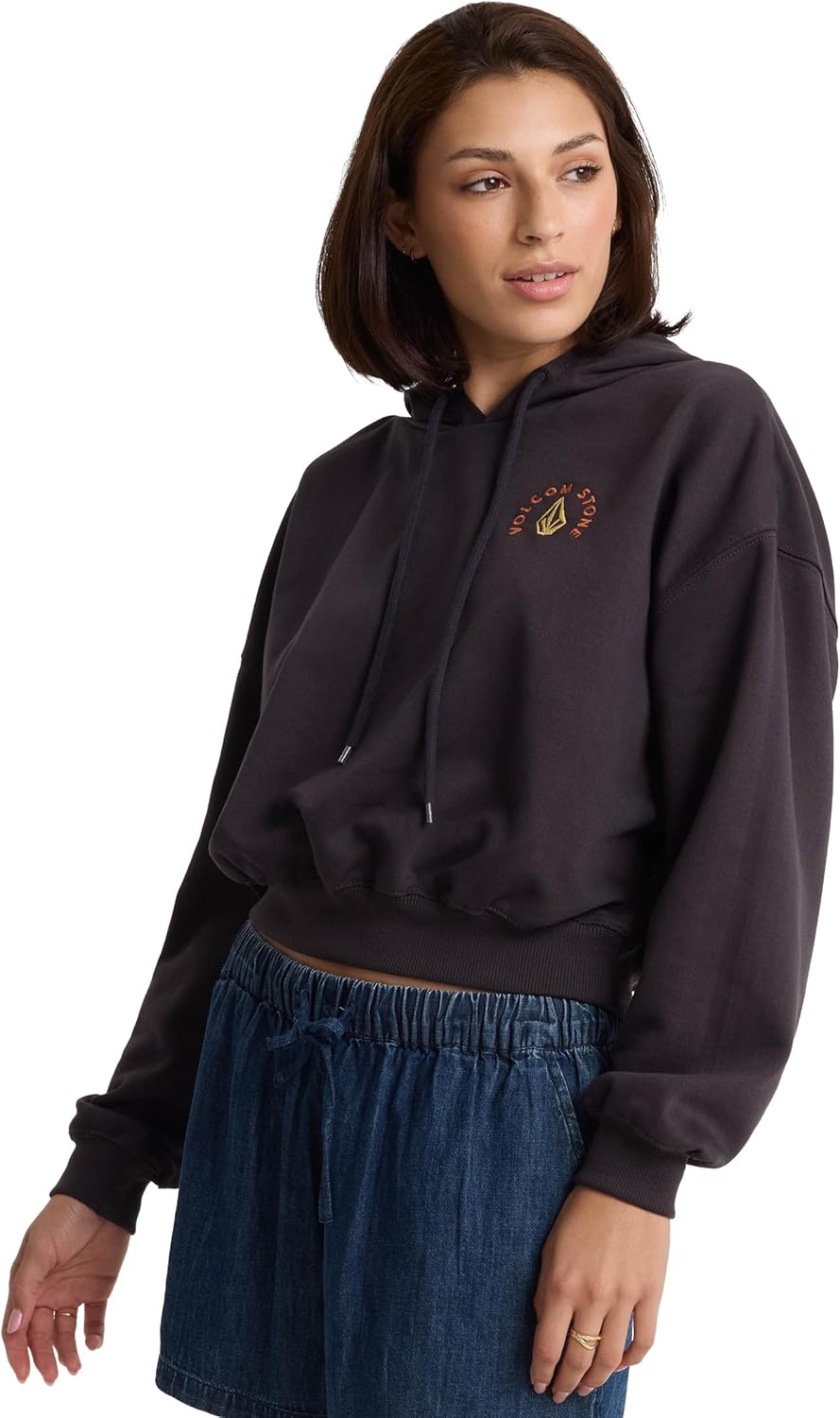 Volcom womens Beach Bum Crop Hoodie Sweater –pullover Sweatshirt - Image 4