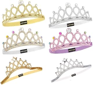 6 Piezas de Corona de Princesa, Diadema de Corona para Niños, Tiara de Princesa para Niños, Diadema de Corona Brillante, Colección de Juegos de Rol para Niñas y Accesorios de Fiesta de Disfraces