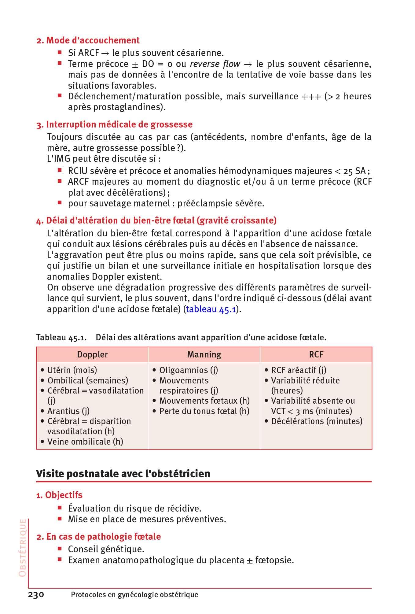 Protocoles en gynécologie obstétrique