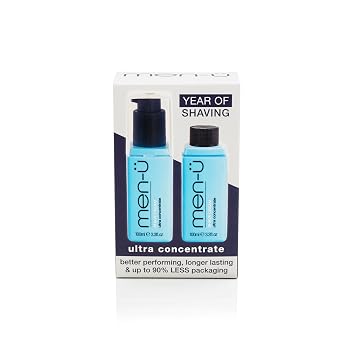 men-u SHAVE CREAM REFILL KITw/UP TO 165 SHAVES, mens shaving cream with Long Lasting/Ultra-Concentrate Formula with Tea Tree oil/Lubricants & Moisturisers, shaving cream mens 100ml x 2...