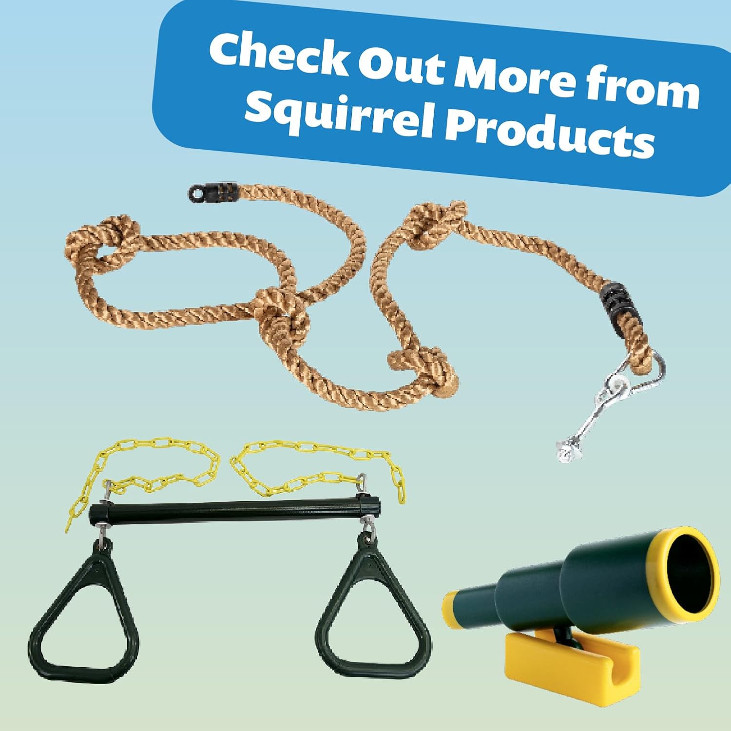 Squirrel Products Tarp Canopy Shade Replacement for Playground Swing Set - 52 x 89 Inch - Blue and Yellow