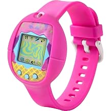 Soft Silicone Wristband for Tamagotchi Original, for Gen 1/2, Neon, Retro Flowers, 90s, Fresh Strawberry, Adjustable Anti-Drop Strap for Kids, Teens, Adults, Parents & 90s Nostalgia Lovers Rose Red