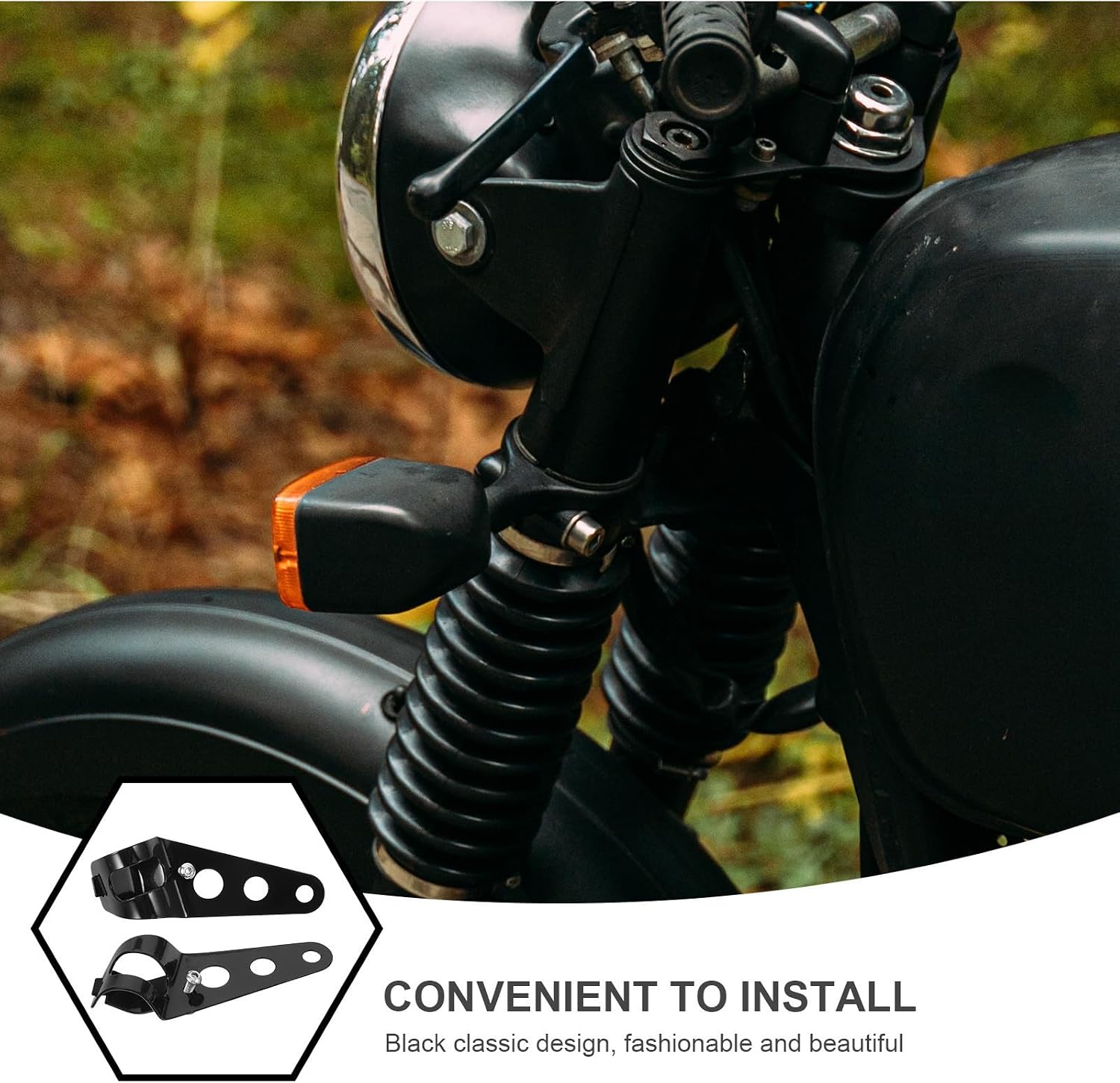 2pcs Motorcycle Headlamp Bracket Mounts Front Lamp Holder Aluminum Alloy with Smooth Surface and Straightforward Installation Fits Fork Size 31mm-39mm Motorcycle Accessory