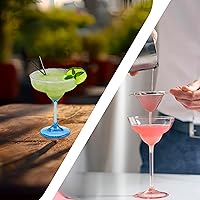 Vista 6 de Lily's Home Vasos de margarita irrompibles con tallos de colores, juego de 4, vasos de plástico reutilizables de 10 onzas, vasos de fiesta