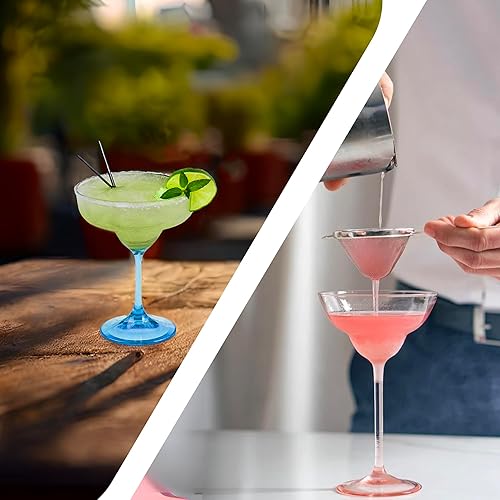 Miniatura 6 de Lily's Home Vasos de margarita de plástico irrompible con tallo de color. Hecho de plástico de policarbonato inastillable e ideal para uso en