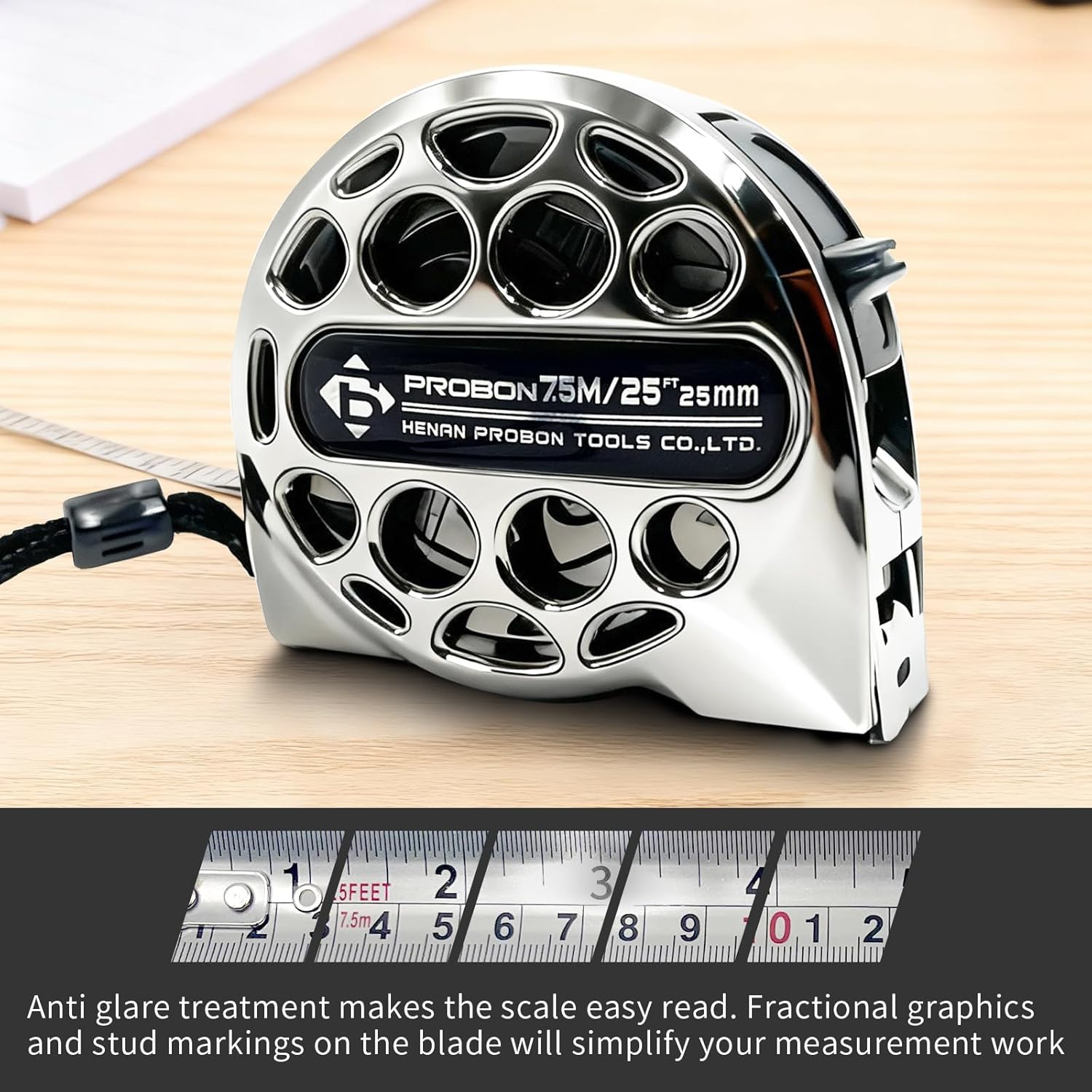Tape Measure 25FT/7.5M Stainless Steel Measuring Tape, Waterproof Portable Retractable Handy Measurement Tape Measure Ruler for Household Agricultural Industrial Woodworking
