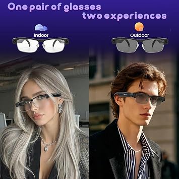AI Smart Glasses with Camera, 4K 1200W HD Video Recording with Audio, Real-Time Translation & Object Recognition, Bluetooth 5.4 Dual Mic Noise Cancellation, Voice Assistant for Travel Vlogging