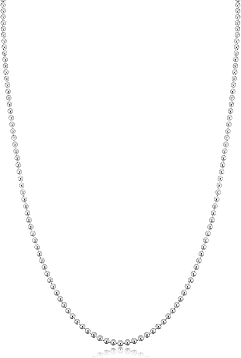 Kooljewelry Yellow Gold Plated Silver or Sterling Silver Bead Ball Chain Necklace For Women (1 mm, 1.2 mm, 1.5 mm or 1.8 mm - Sizes from 14 to 30 inches long)