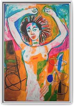 Nude African Woman, Portrait Art, Canvas Print, Framed Wall Decor, Print, Gift, Multicolor Artwork, Black Art, Home Decor #10