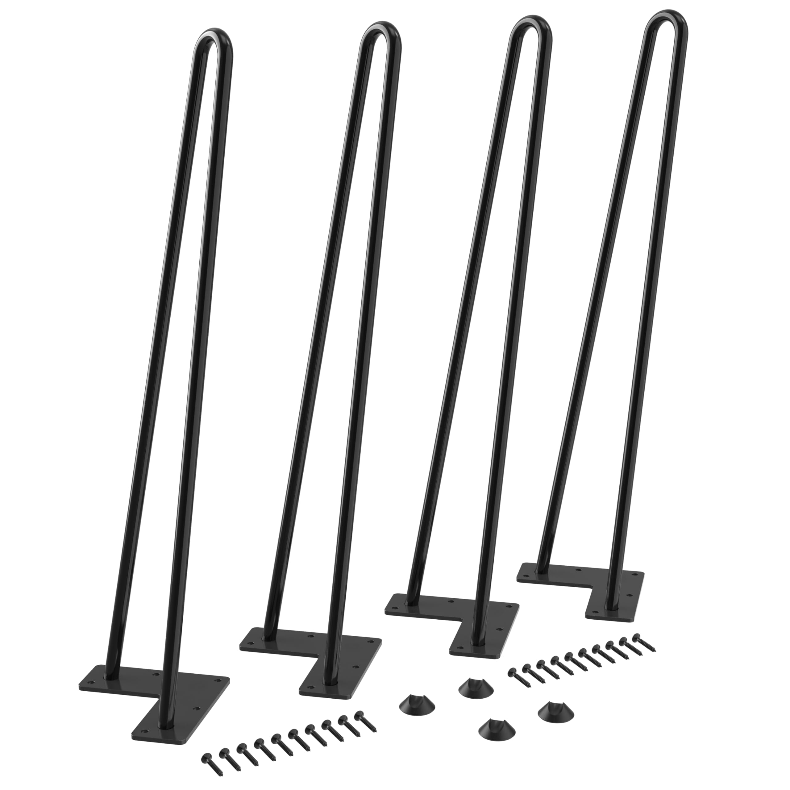 WINSOON 4PCS 51cm Hairpin Table Legs Max Support 450lbs with Protector Feet Mid-Century Modern Style for Furniture Legs, Coffee Table Legs, Bench Legs, Chair Leg