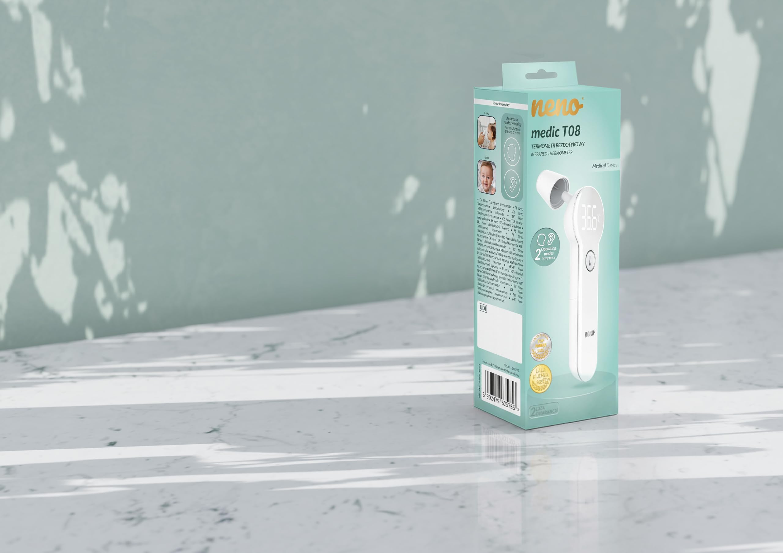 Infrarot-Fieberthermometer für Stirn und Ohr, 1 Sek. – Neno Medic T08