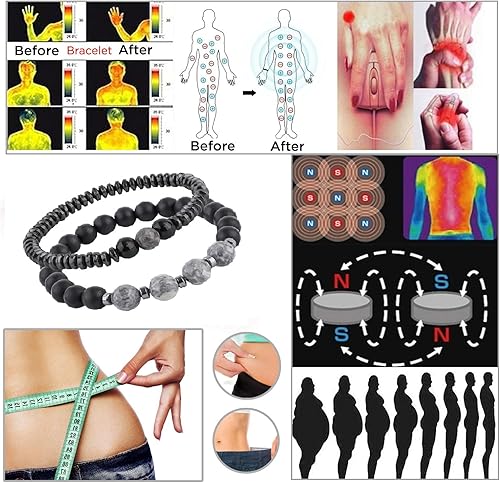 Miniatura 4 de Regalos para mujeres, regalos para mujeres, pulsera magnética para artritis, terapia de joyería saludable para dormir, pulsera de hematita, joyería