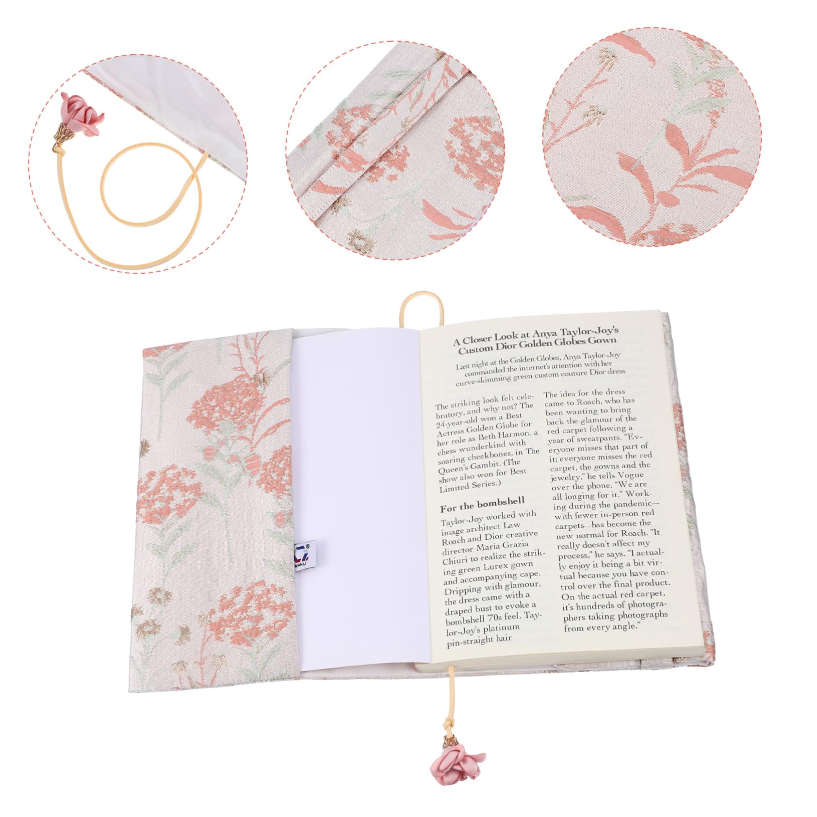 VILLCASE 3pezzi Copertina Per Libri Tessuto Elegante Con Segnalibro Integrato Design Estetico e Comfortevole Per Libri Di Testo e Scrapbook Protezione Morbida e Decorativa Per Lettura Stile