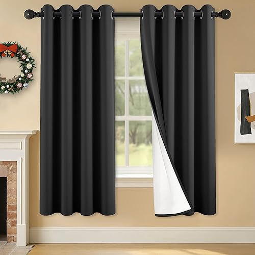 Miniatura 18 de Cortinas 100% opacas de 84 pulgadas de largo para dormitorio, sala de estar, cortinas de oscurecimiento de habitación con aislamiento térmico con