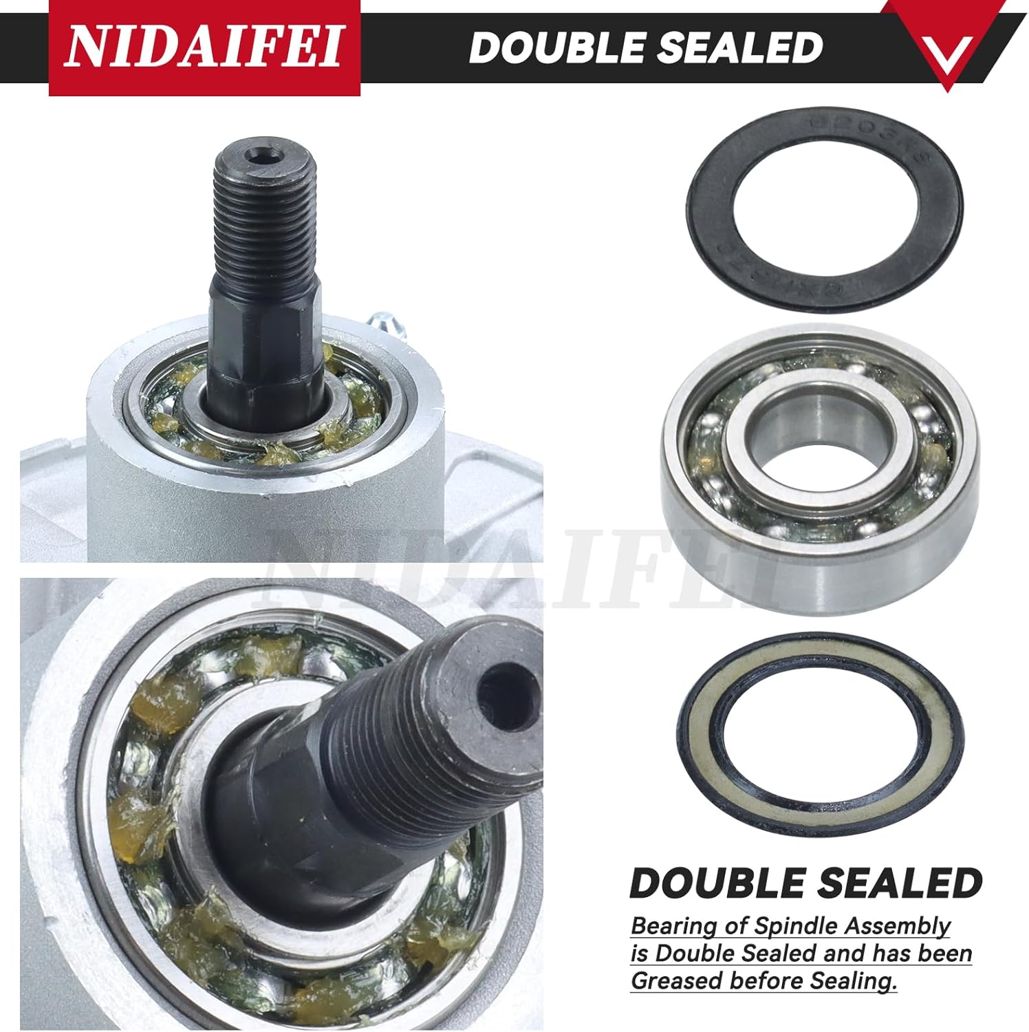AM144608 Spindle Assembly Kit with UC26511 Pulley for John Deere Z335E Spindle, John Deere Z345M Spindles, John Deere Z345R Spindle, John Deere Z315E Spindle, John Deere Z320M, Z335M Spindles