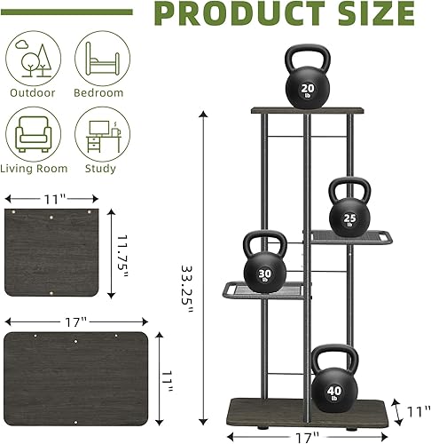 Miniatura 6 de Simple Trending Soporte para plantas para interiores y exteriores, impermeable, 4 niveles, 5 macetas, de metal resistente, soporte para flores alto