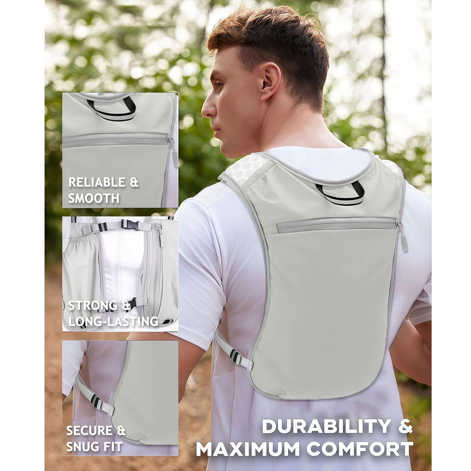 Running Hydration Vest Backpack - Lightweight & Breathable Running Vest Phone Holder for Women Men, 5L Hydration Pack for TrailRunning Hiking Cycling Marathon - 4