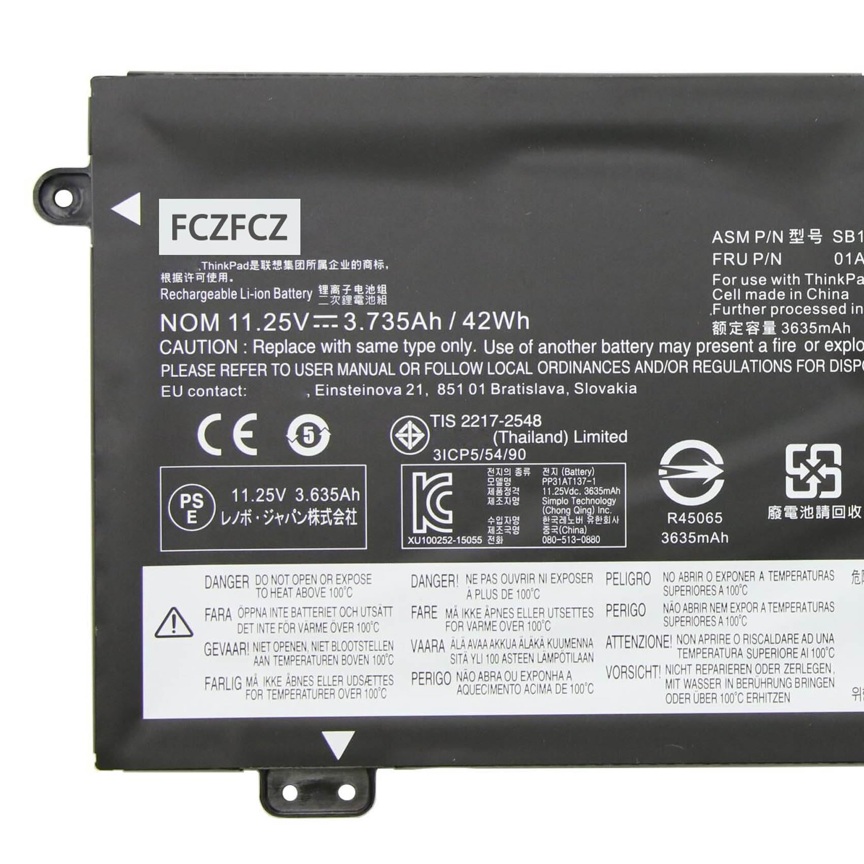 Amazon.com: FCZFCZ 01AV401 Battery 42Wh 3735mAh Replacement for