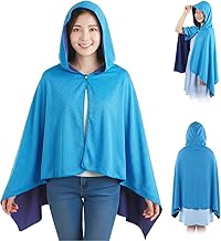[GOHHME] 冷感ポンチョ【羽織るだけで猛暑がクールダウン＆接触冷感 - 15℃】冷却ポンチョ アイスポンチョ 2026 最強暑さ対策 冷感タオル れいかんグッズ クールケープ クールフェイスカバーUV カット 98% 大判 160×80cm 速乾 抗菌 スポーツ アウトドア 部活 日常生活 男女兼用 子供～大人まで使える （ブルー）