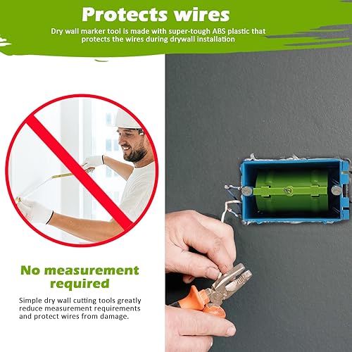 Miniatura 3 de Paquete de 5 marcadores para paneles de yeso para papá, herramienta de marcado sin medición para enchufes eléctricos, herramienta de marcado fácil