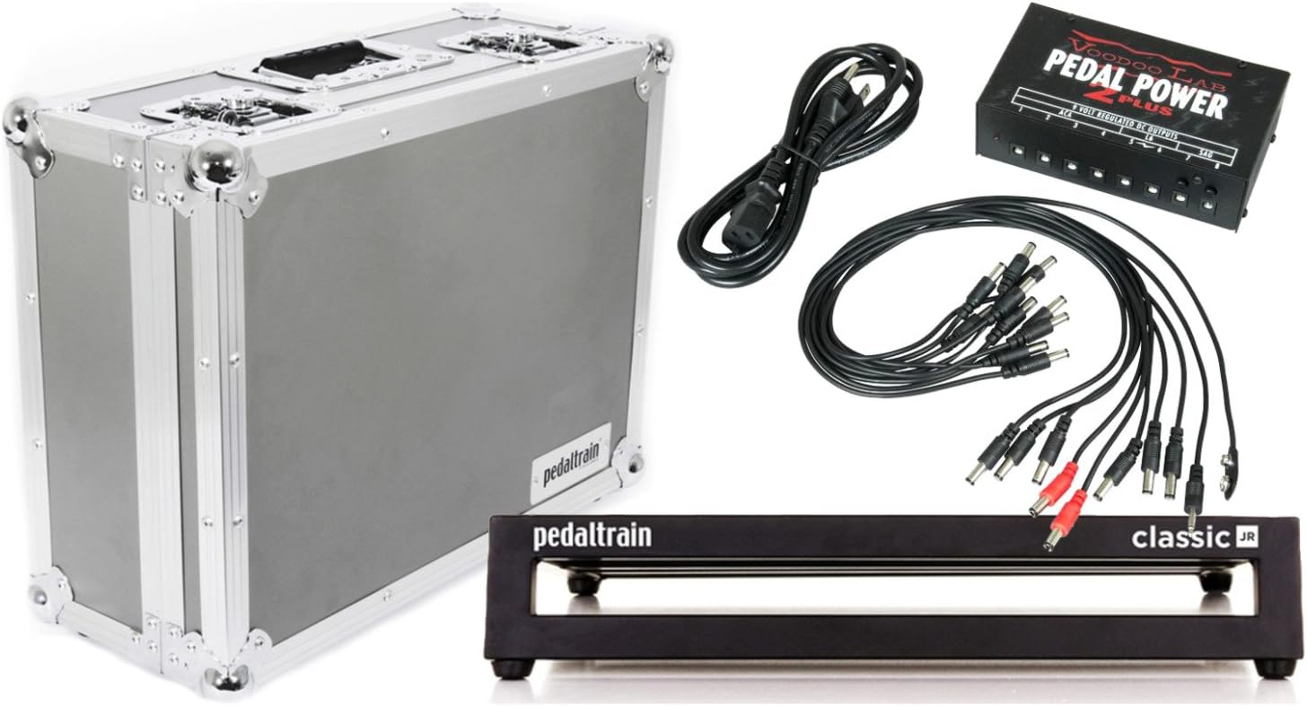 Pedaltrain Classic JR 4-RAIL, 18" x 12.5" PEDALBOARD w/Tour Case and Voodoo Lab