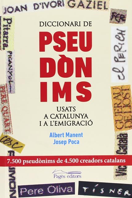 Portada de Diccionari de pseudònims usats a Catalunya i a l'emigració