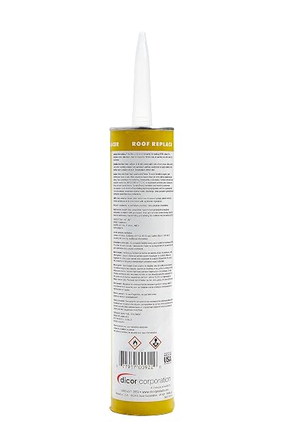 Dicor 551LSB-1 HAPS-Free NON-Leveling Lap Sealant - 10.3 Oz, Black, Secure, Ideal for RV Roofing, Maintenance, Repair, Appliance Application