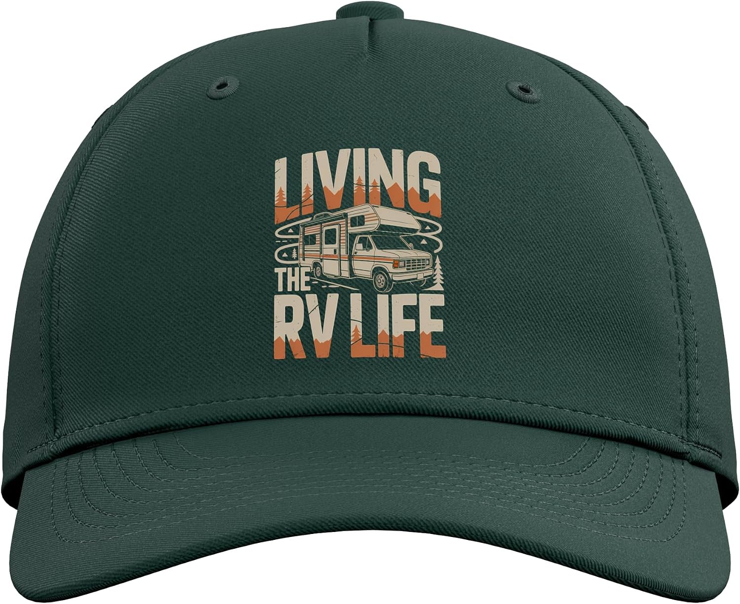 Living The RV Life RV Camping Camper Adventure Adjustable Baseball Hat image 2