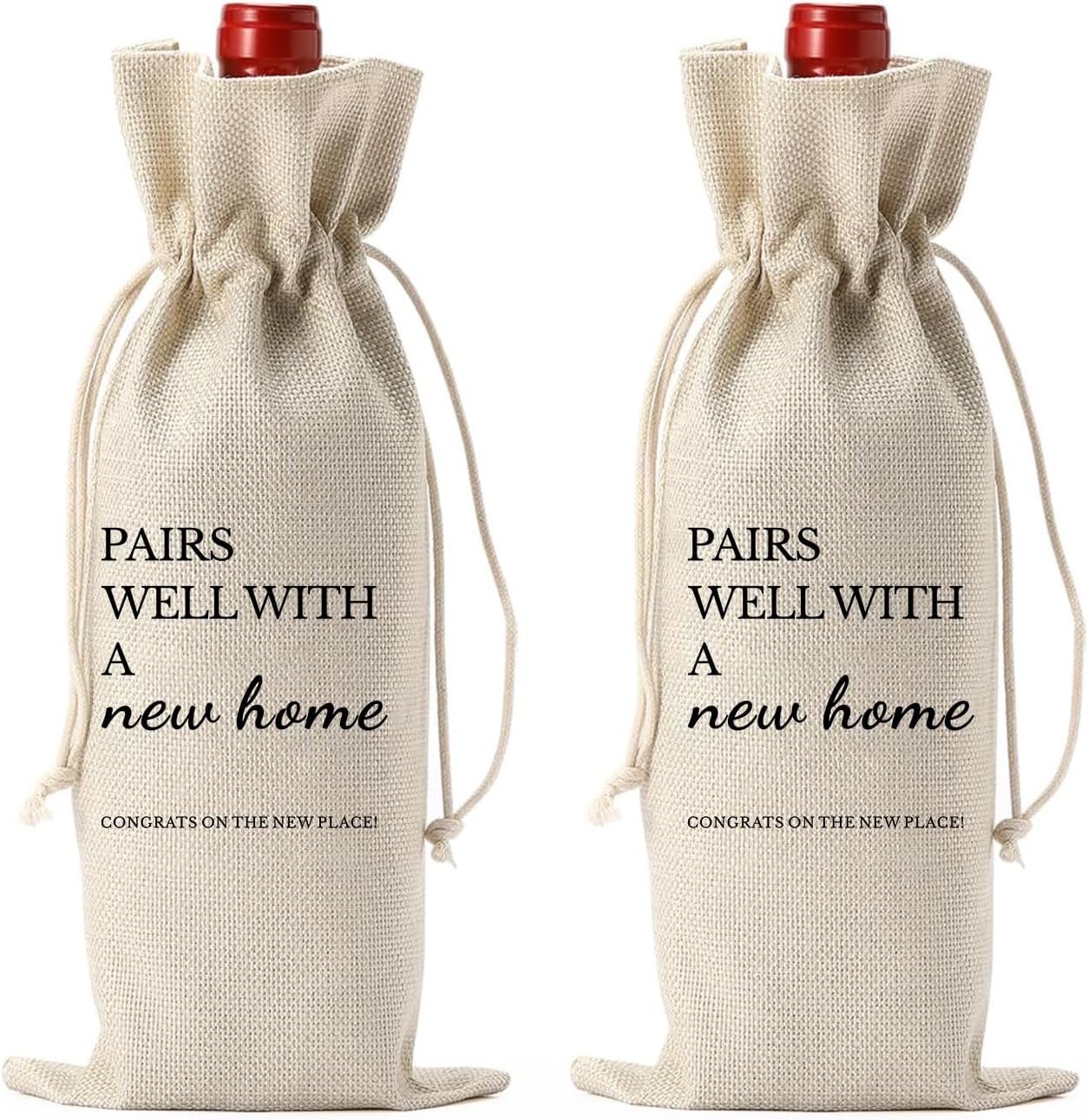 2 Pcs Wine Bags New Home Gifts for Housewarming, House Warming Gifts, Unique Wine Gift Bag for Bottles