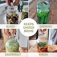 Vista 4 de Glass Fermentation Weights for Fermenting Easy Lift Handles Set of 4 Pickle Weights for Wide Mouth Jars