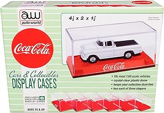 Auto World - Acrylic Display Case (6 Pack) Coca-Cola Red Base, 1:64 (AWDC022)